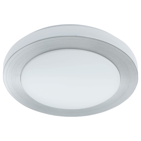 Eglo 1X18W Led Ceiling Lght w/Brushed Aluminum Finish & White Plastic Glass 93288A